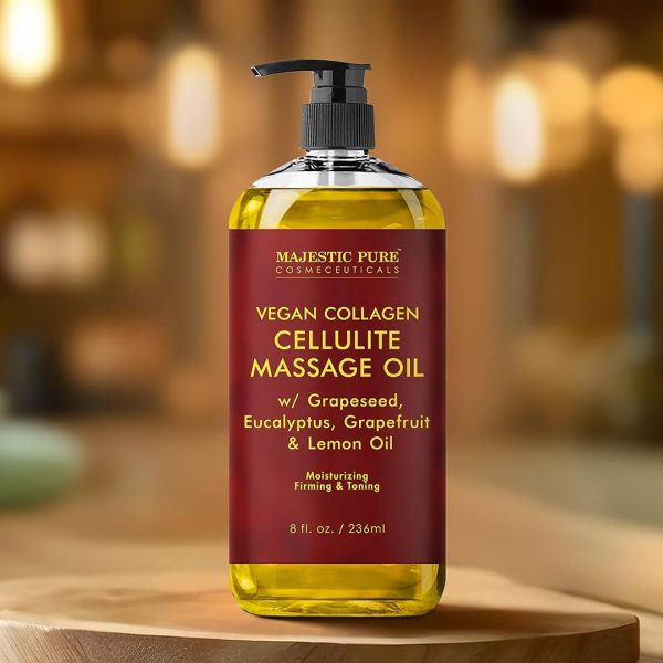 Majestic Pure Cosmeceuticals Vegan Collagen Cellulite Massage Oil - Image 2